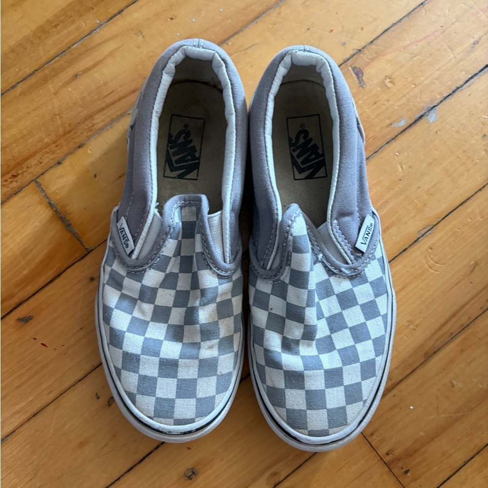 Vans Kids Gray Checkered Slip-On Sneakers‎
